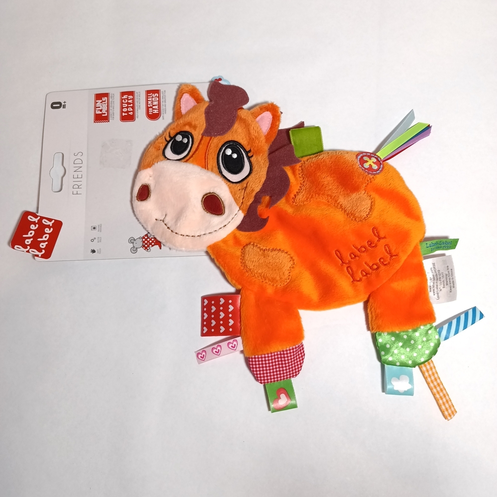 Label Label Friends Cuddly Henry Horse Baby Toy Tab Lovey New Nwt